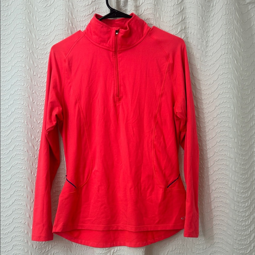 Champion Women's Bright Pink Long Sleeve Quarter-Zip Top